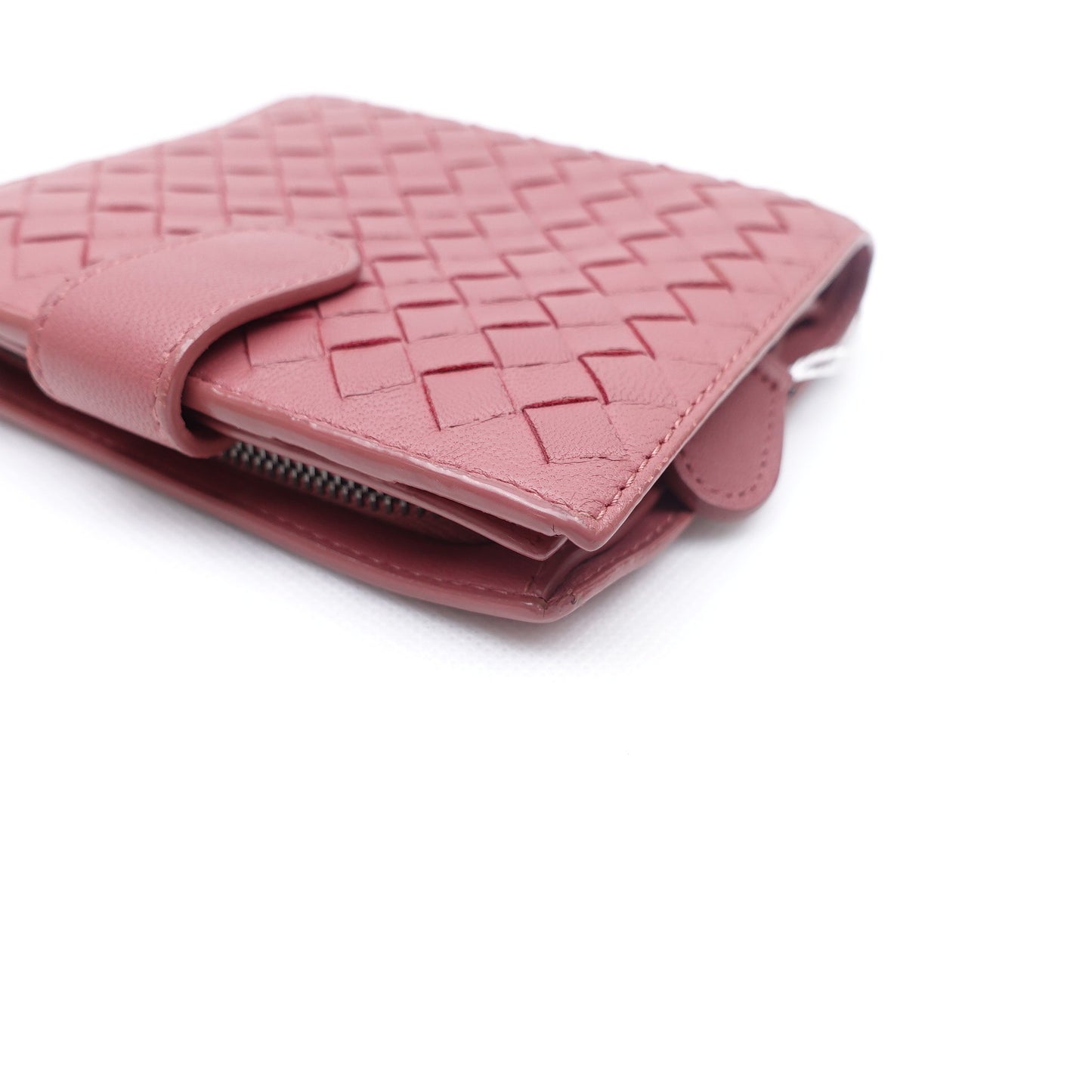 Pre-owned Bottega Veneta Pink Calfskin Short Wallet