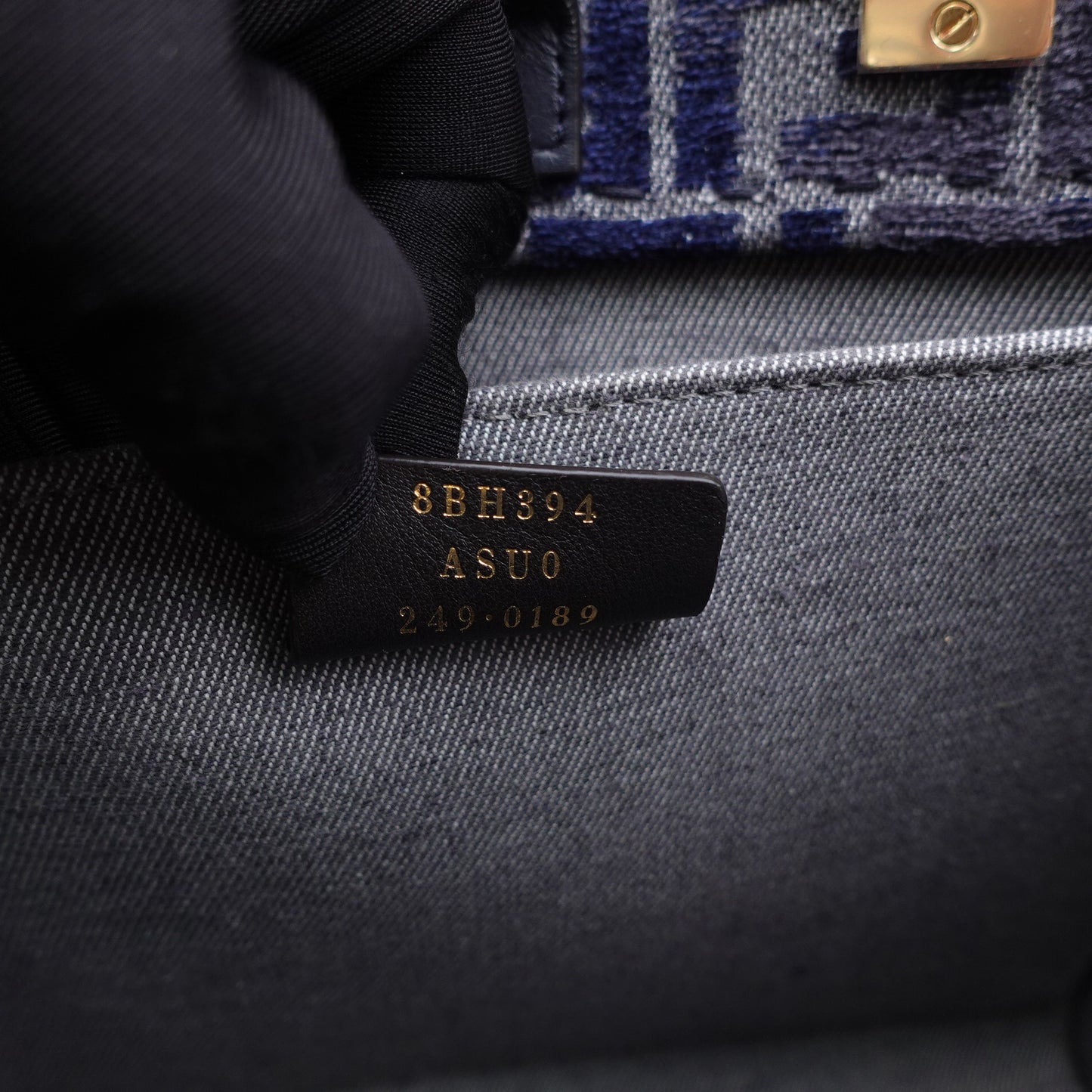 Pre-Owned Fendi Sunshine Blue Calfskin&Canvas Shoulder Bag