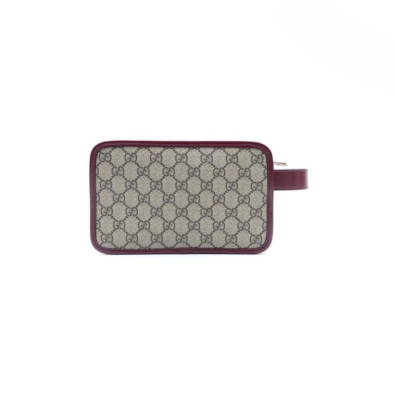 Pre-owned Gucci Brown Coated Canvas Clutch
