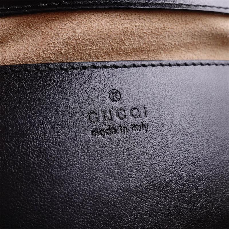 Pre-owned Gucci Marmont Black Calfskin Shoulder Bag