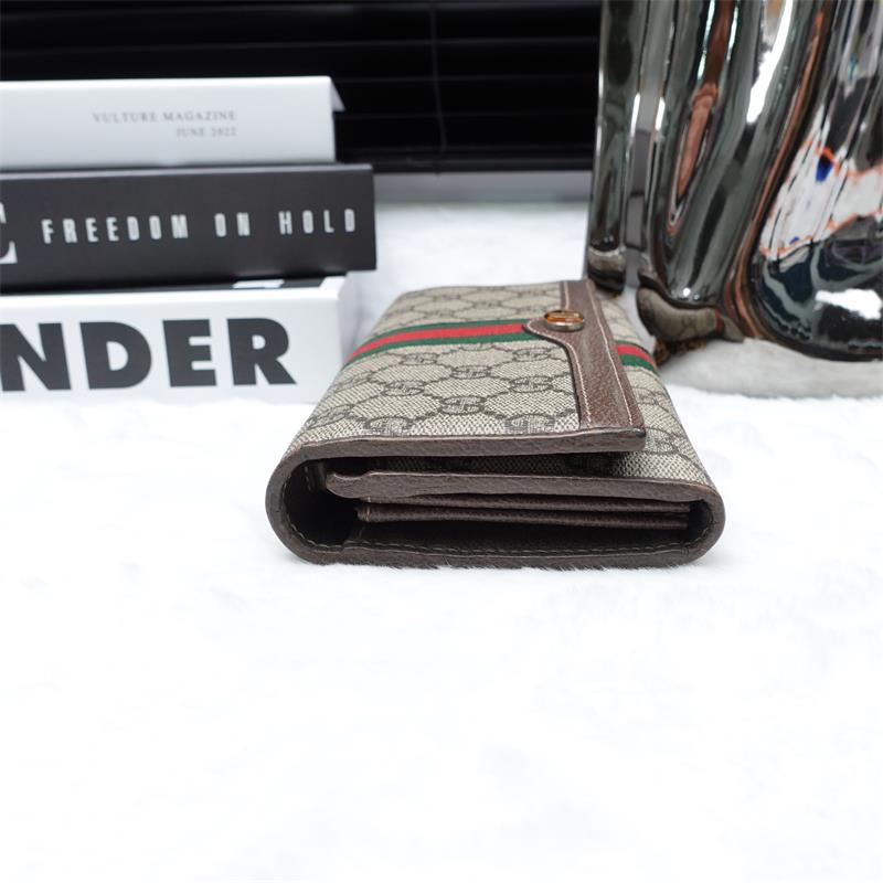 Pre-Owned Gucci Ophidia GG Coated Canvas Wallet On Chain
