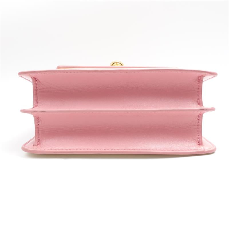 Pre-owned Bvlgari Serpenti Forever Cream & Pink Calfskin Shoulder Bag