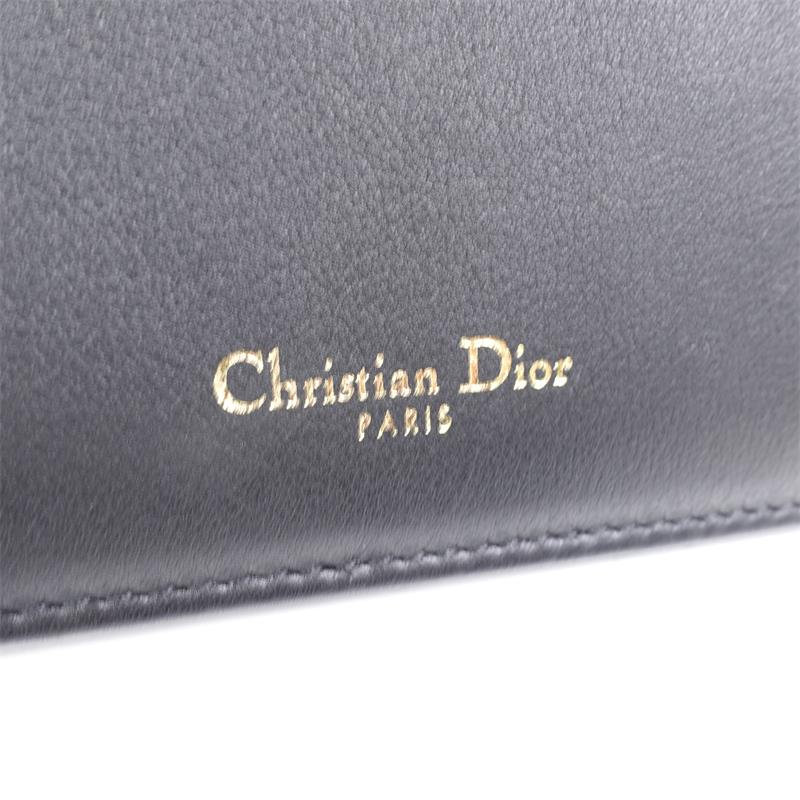Pre-owned Dior Black Bobby Calfskin Wristlet