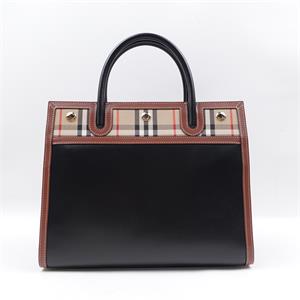 Pre-owned Burberry Title Black Calfskin Shoulder Bag