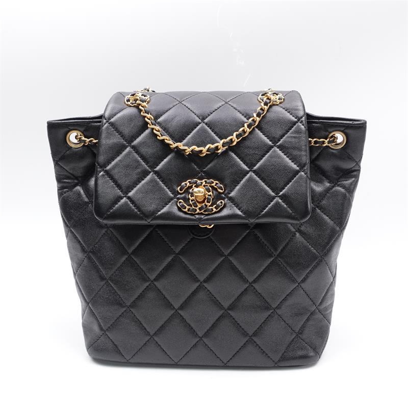 Pre-owned Chanel Black Calfskin Backpack