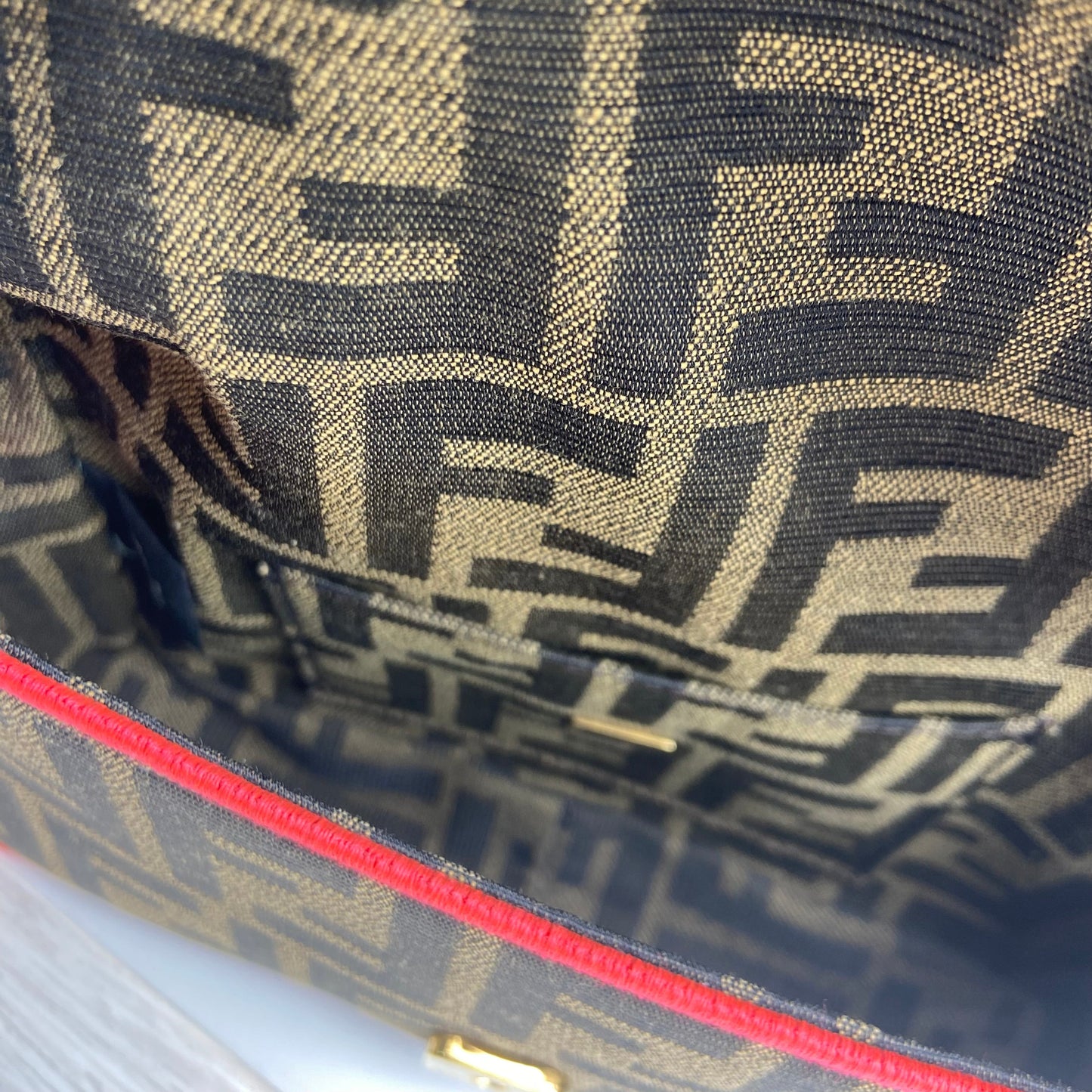 Pre-owned FENDI Canvas Shoulder Bags Baguette Mini FF Brown Shoulder Bag