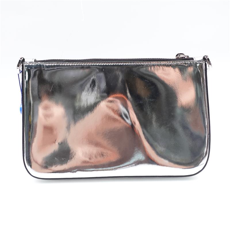 Pre-owned Prada Re-edition Silver Vernis Leather Crossbody Bag