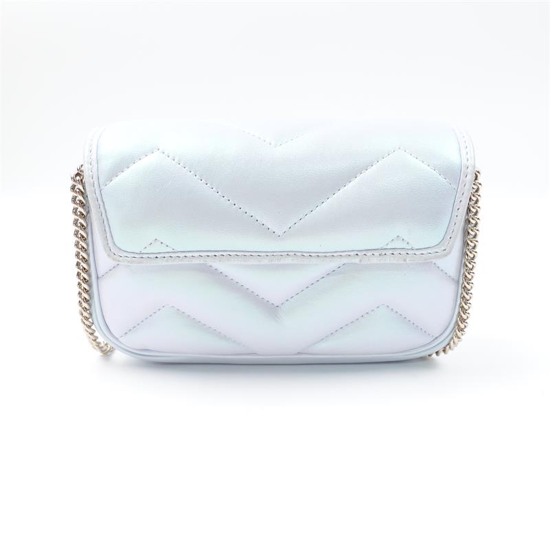 Pre-owned GUCCI Calfskin Shoulder Bags Marmont Mermaid Blue Shoulder Bag