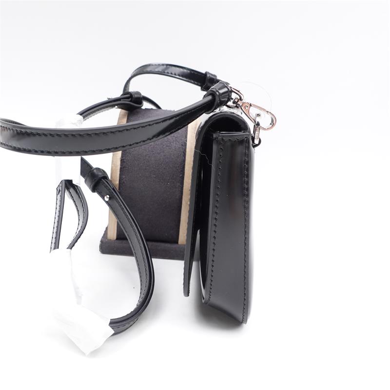 Pre-owned Prada Black Calfskin Glossy Crossbody Bag