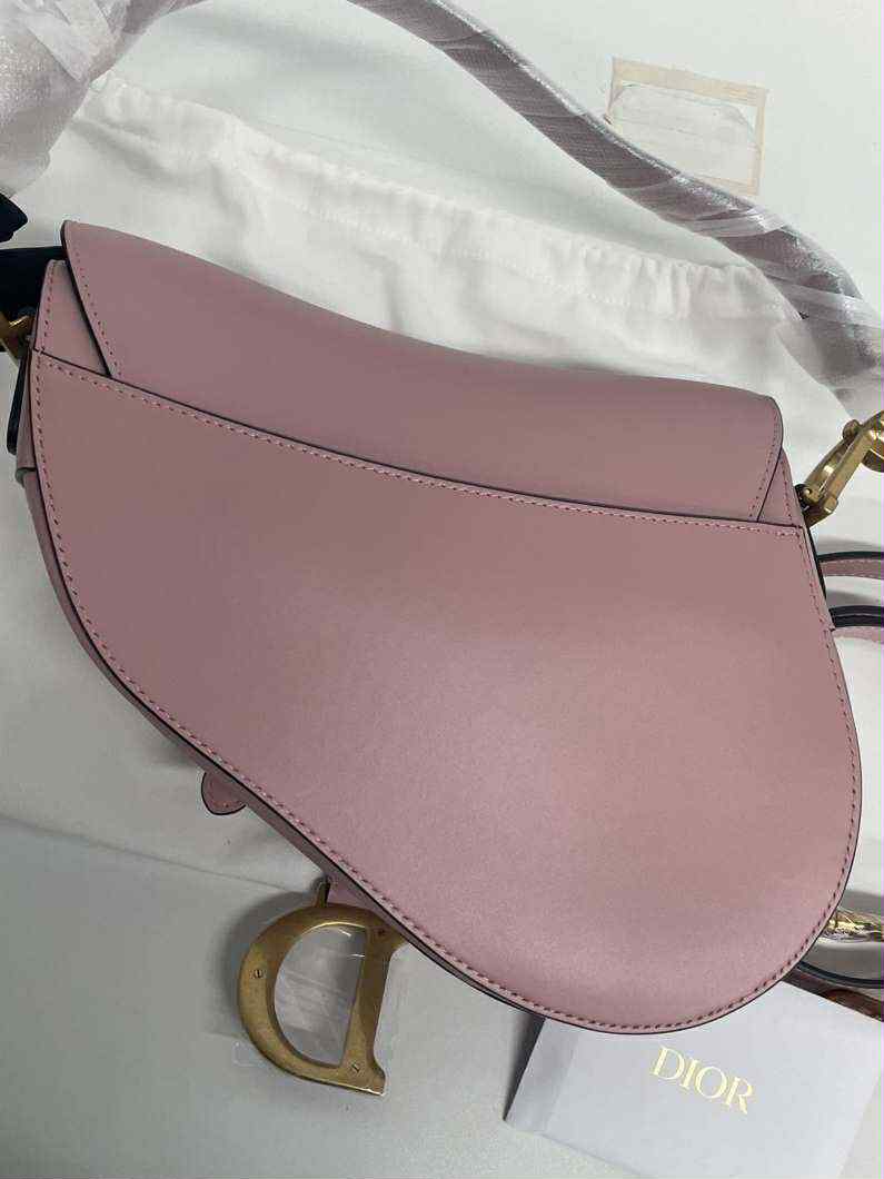 Pre-owned Dior Saddle Pink Calfskin Shoulder Bag