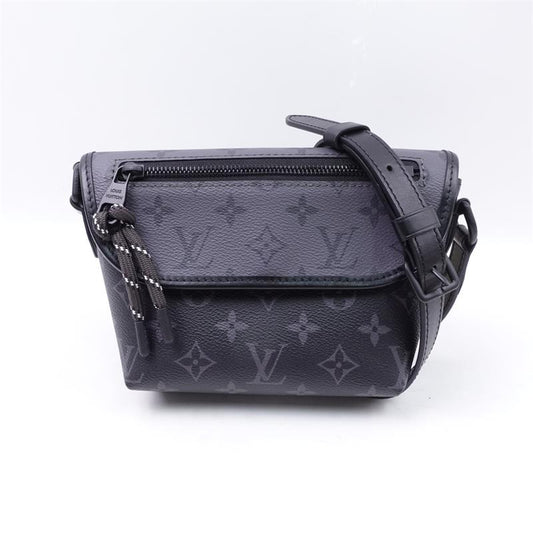 Pre-owned Louis Vuitton Pulse Monogram Eclipse Black Coated Canvas Shoulder Bag