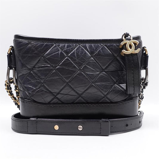 Pre-owned Chanel Gabrielle Black Calfskin Shoulder Bag