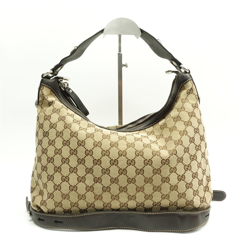 Pre-owned Gucci GG Beige Canvas Shoulder Bag