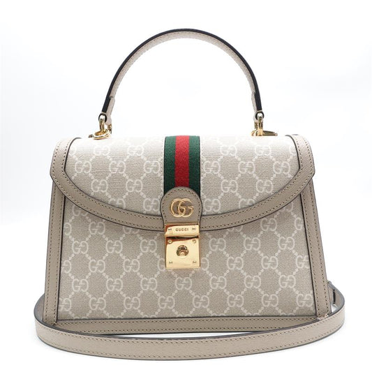 Pre-owned Gucci White Ophidia Coated Canvas Shoulder Bag