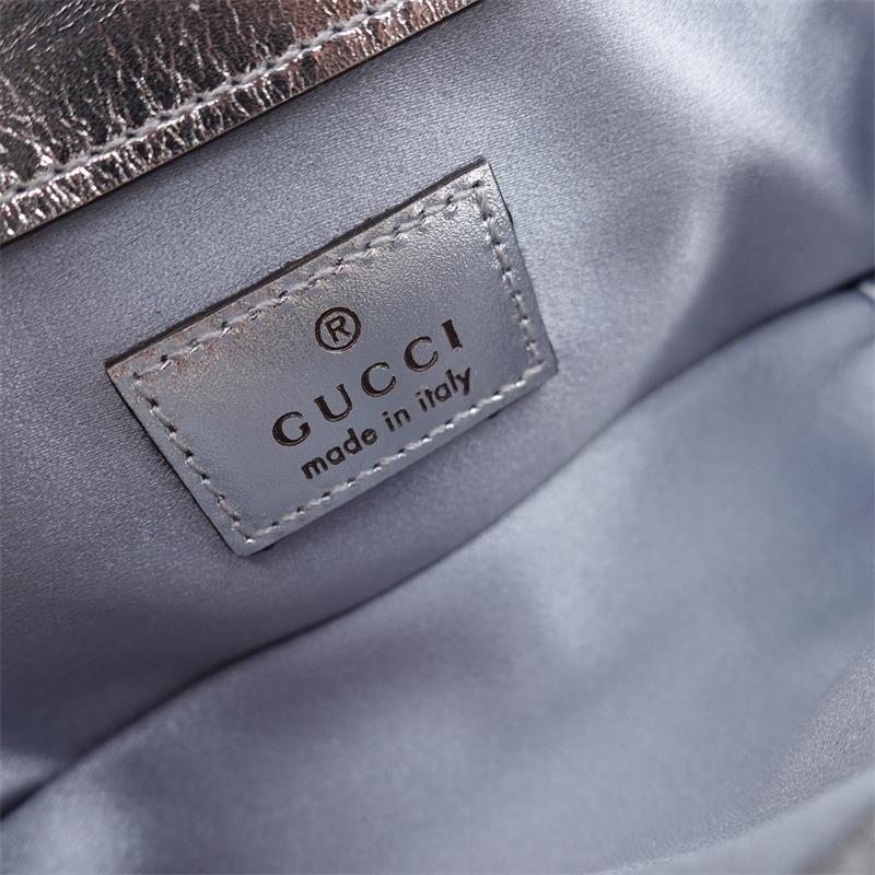Pre-owned GUCCI Calfskin Shoulder Bags Marmont Mermaid Blue Shoulder Bag