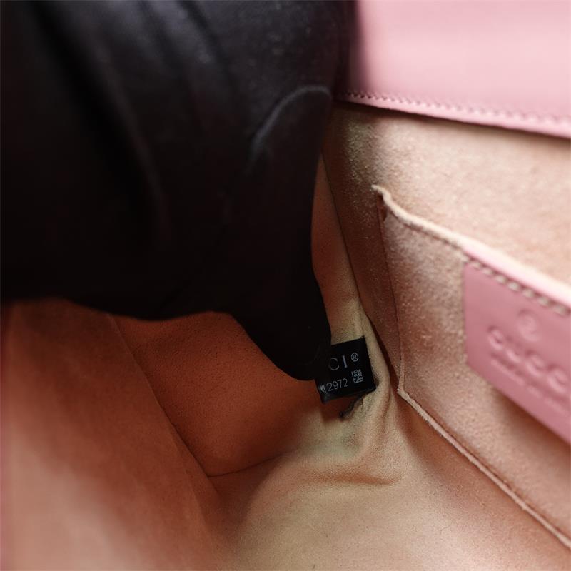 [DEAL]Pre-owned Gucci Padlock Pink GG Calfskin Shoulder Bag