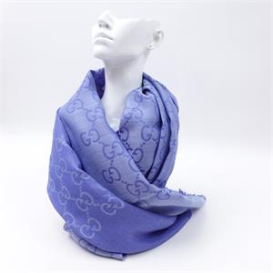 Pre-Owned Gucci Blue Square Silk Scarf