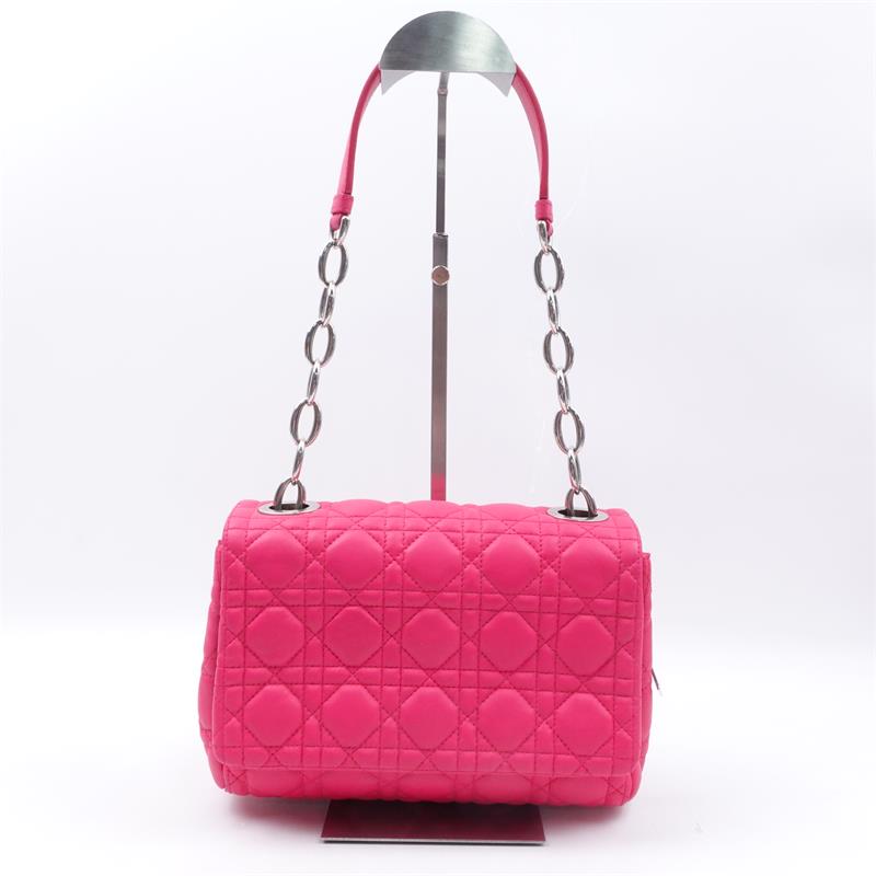 Pre-owned Dior Lambskin Shoulder Bags Flap Pink Shoulder Bag