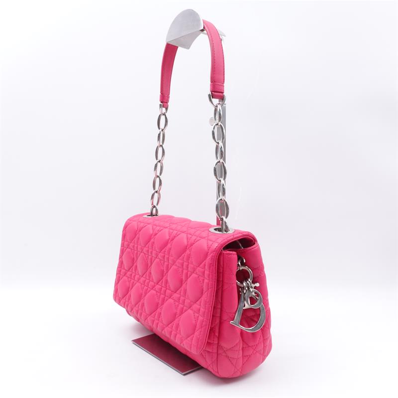 Pre-owned Dior Lambskin Shoulder Bags Flap Pink Shoulder Bag