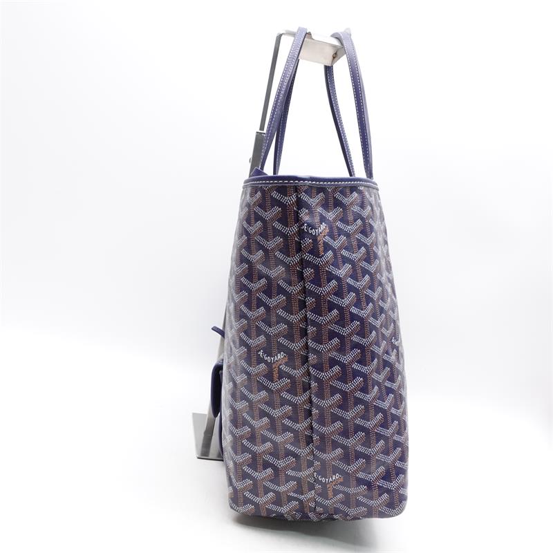 Pre-owned Goyard Saint-Louis Navy Coated Canvas Shoulder Bag