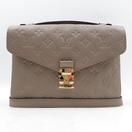 Pre-owned Louis Vuitton Clutch Bags Metis Grey Calfskin Cross Body Bag