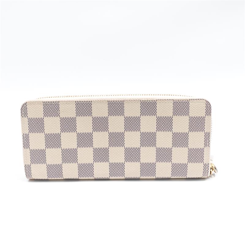 Pre-owned Louis Vuitton Clemence Damier Azur White Coated Canvas Wallet