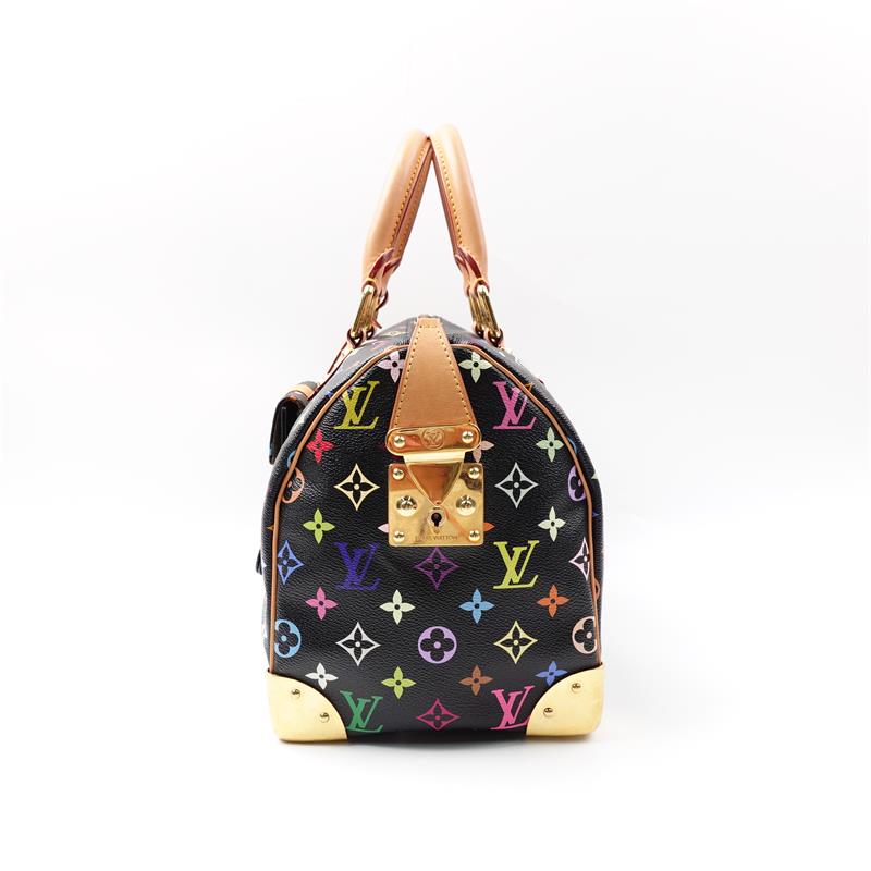 Pre-owned Louis Vuitton Speedy 30 Black Multi Coated Canvas Shoulder Bag