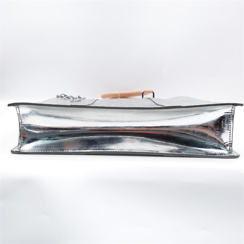 Louis Vuitton Petit Sac Plat Sliver Patent Leather Tote Bag