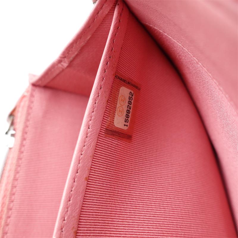 Pre-owned Chanel Pink Lambskin With Silver Hardware Long Zippy Wallet