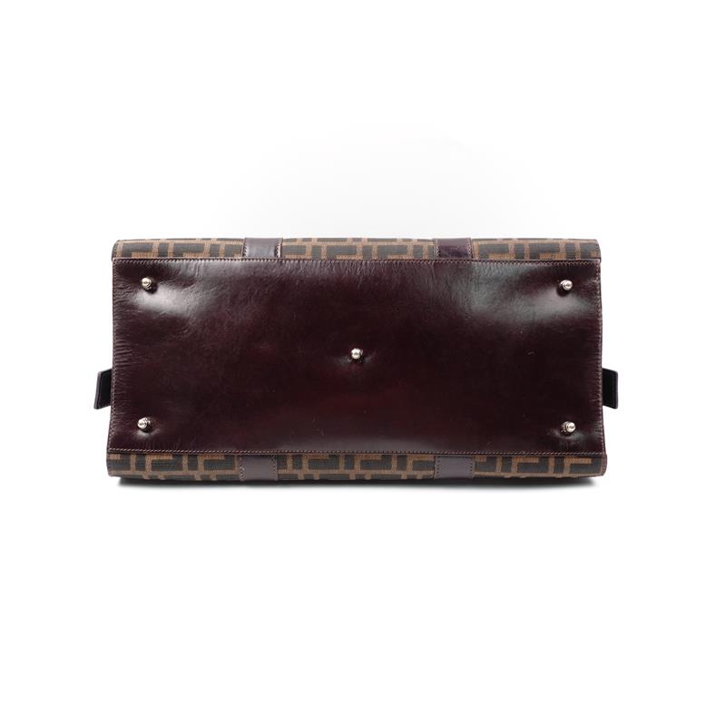 Pre-Owned Fendi Boston Brown FF Canvas Tote Bag