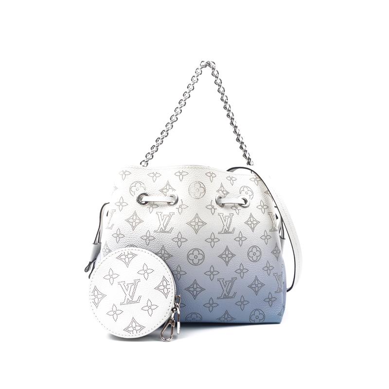 Pre-owned Louis Vuitton Bella Mahina Cloud Gradient Blue Calfskin Shoulder Bag