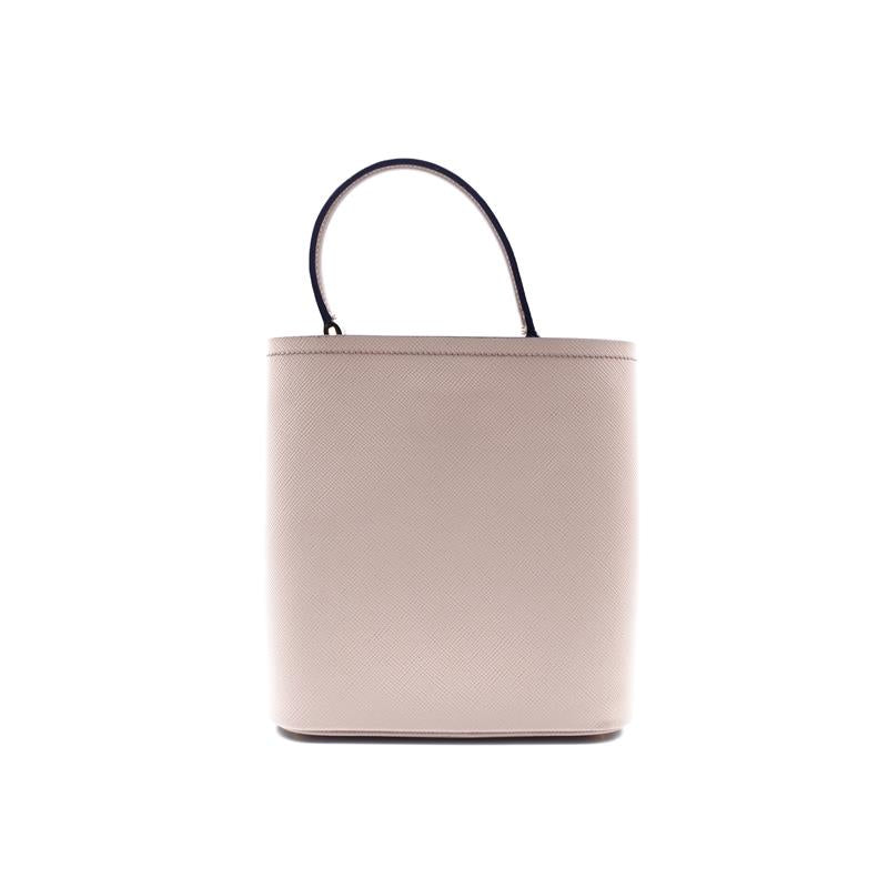 Pre-owned Prada Panier Milk Tea Saffiano Leather Bucket