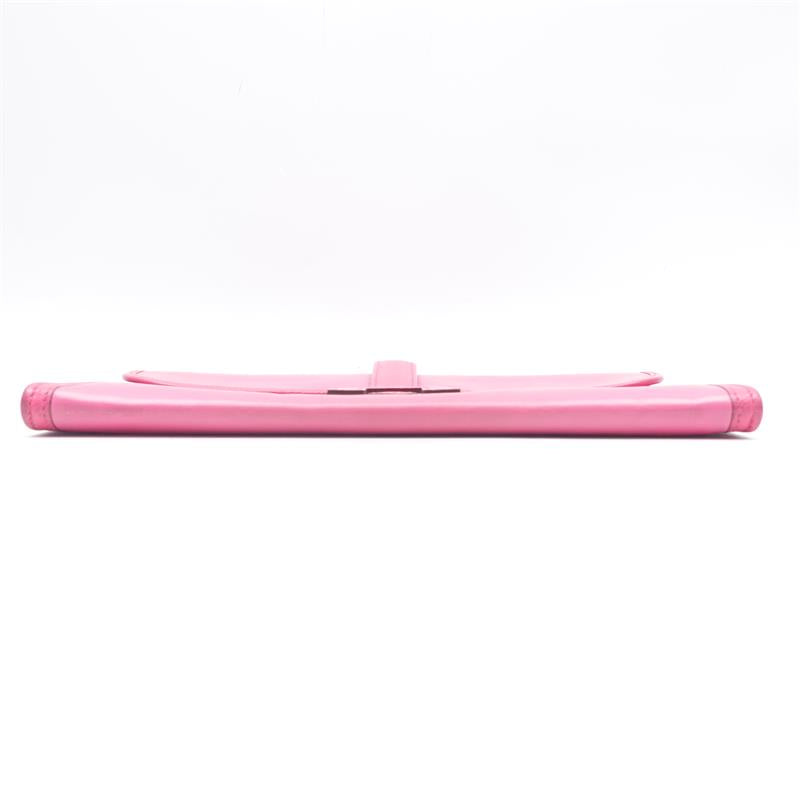 Pre-owned Hermes Jige Fushia Pink Leather Clutch