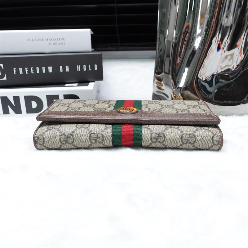 Pre-Owned Gucci Ophidia GG Coated Canvas Wallet On Chain