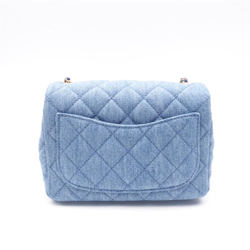 Pre-owned Chanel Blue Denim Shoulder Bag
