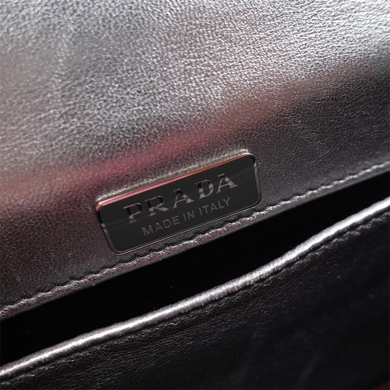 Prada Cahier Sliver Calfskin Shoulder Bag