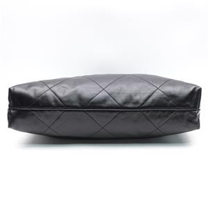 Pre-owned Chanel 22BAG Black Calfskin Shoulder Bag