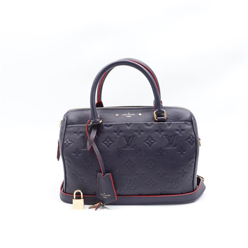 Pre-owned Louis Vuitton Speedy25 Navy Calfskin Cross Body Bag