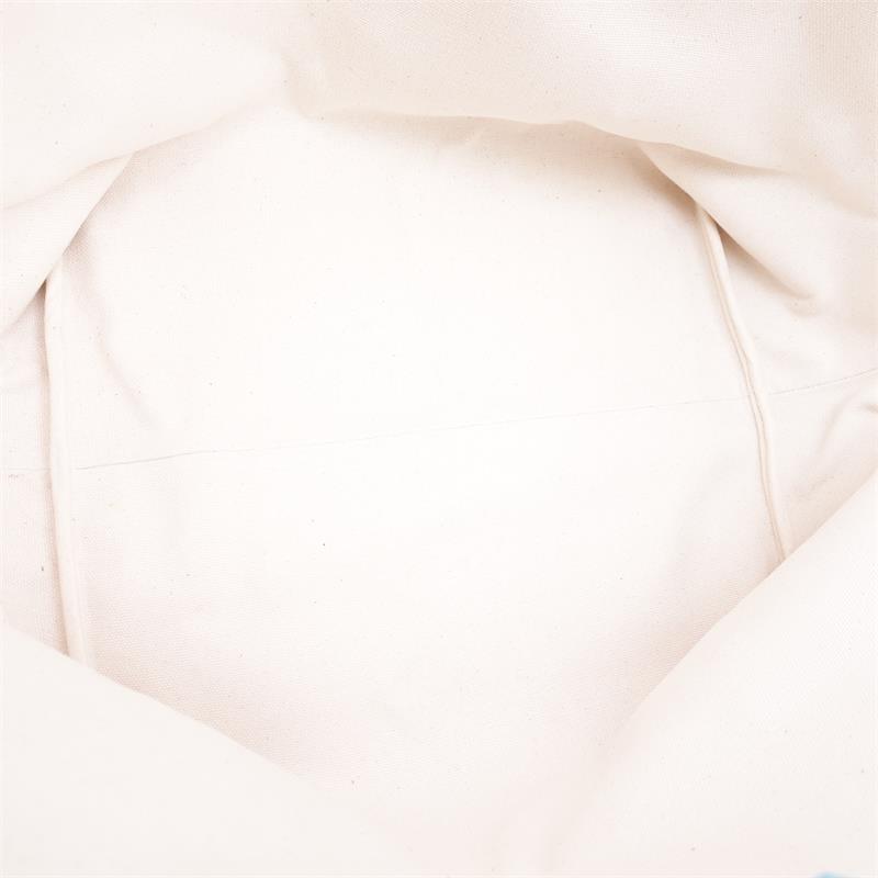 Pre-owned Celine Triomphe White Canvas Tote W/P