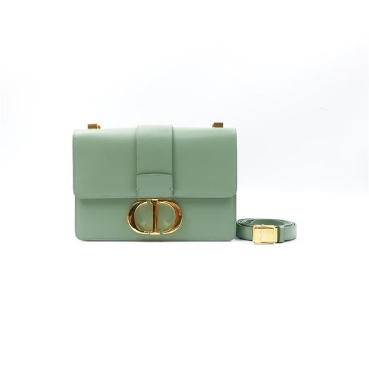 Pre-owned Dior Montaigne Green Calfskin Shoulder Bag