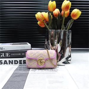 Pre-owned Gucci GG Marmont MINI Purple Canvas Shoulder Bag