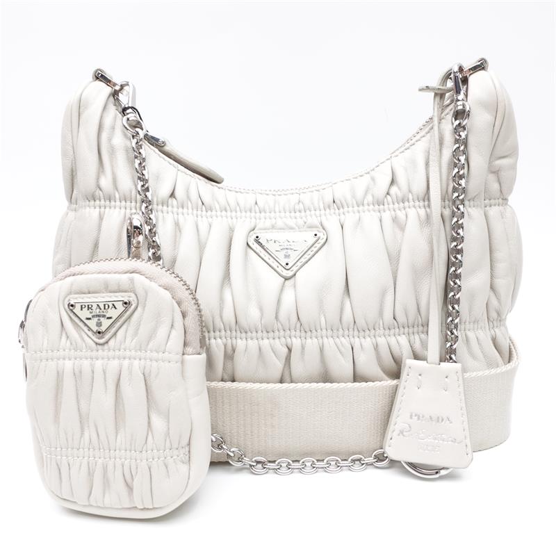 Pre-owned Prada Re-edition Grey Calfskin Shoulder Bag