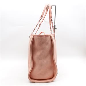 Pre-owned Chanel Deauville Pink Knitted Fabric Shoudler Bag