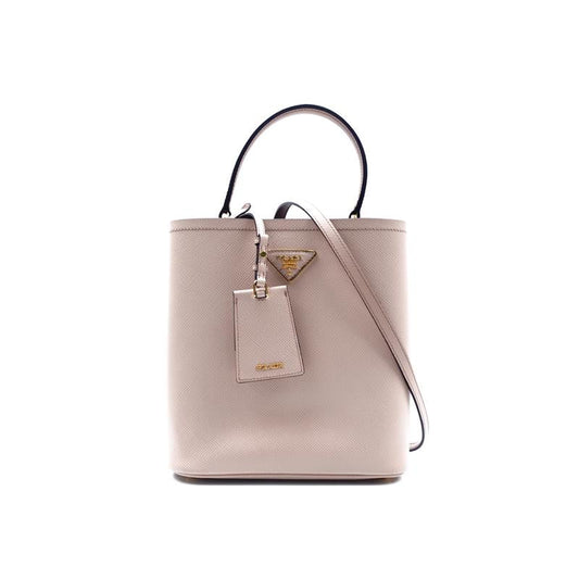 Pre-owned Prada Panier Milk Tea Saffiano Leather Bucket