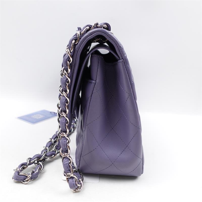 Pre-owned Chanel CF Jumbo Purple Lambskin Shoulder Bag