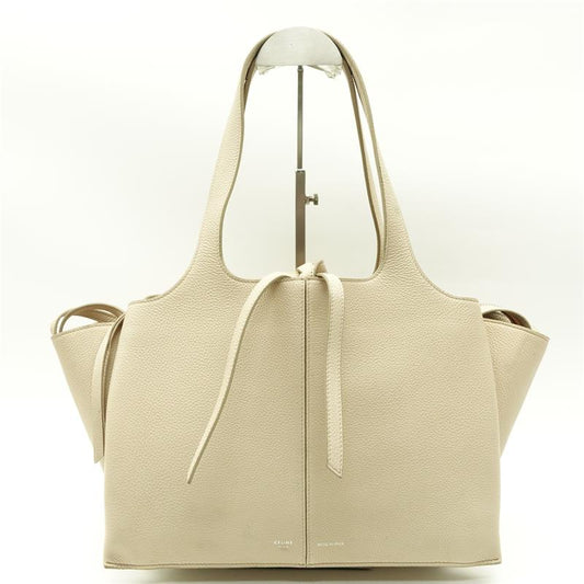 Pre-owned Celine Tri-Fold White Calfskin Tote
