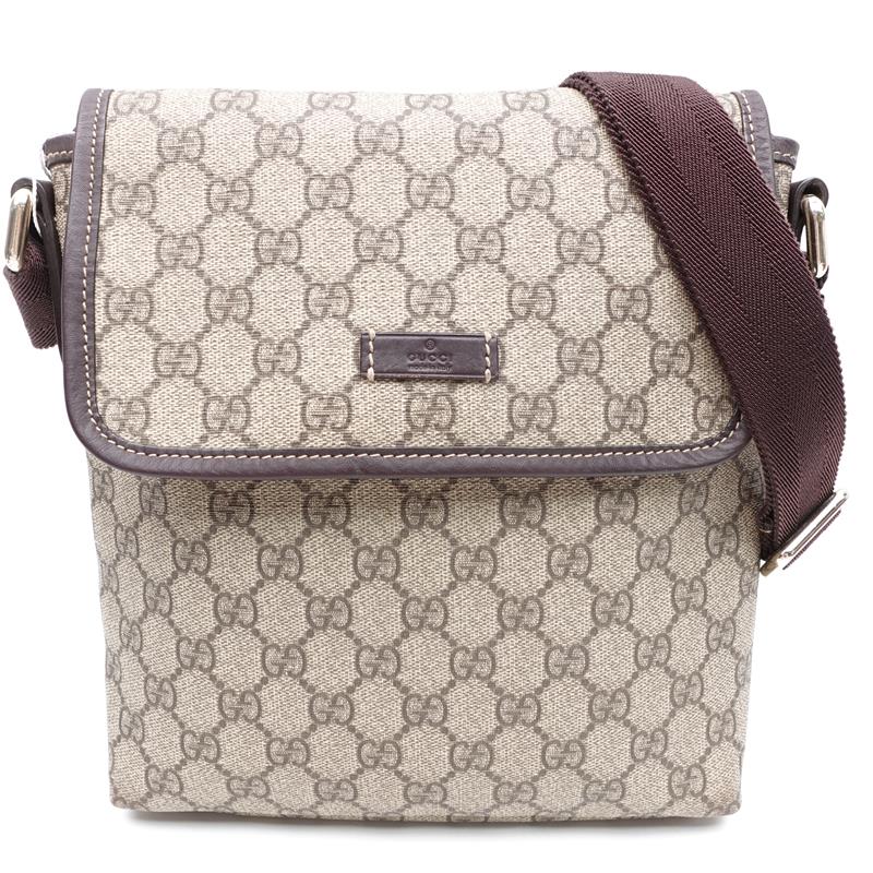 Pre-owned GUCCI Canvas Shoulder Bags GG Supreme Beige Coated Shoulder Bag