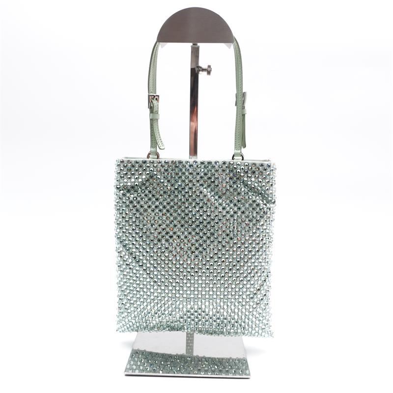 Prada Green Embellished Stain Handbag