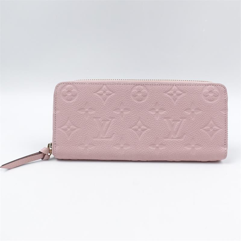 Pre-owned Louis Vuitton Clemence Pink Calfskin Zippy Wallet