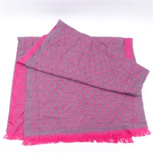 Pre-Owned Gucci Pink&Gray Square Wool Scarf